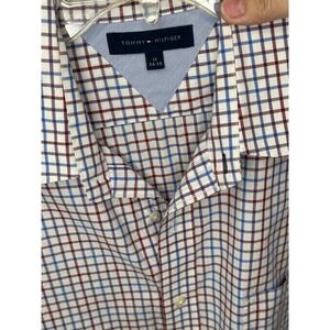 Tommy Hilfiger Men's Dress Shirt Long Sleeve‎ Plaid Checkered Size 17